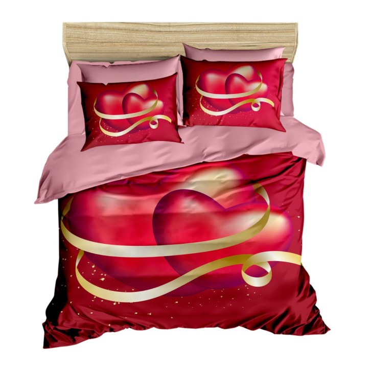 Conjunto funda de edredón King 153 oro rosa rojo