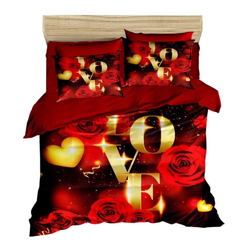 Conjunto funda de edredón King 158 oro rojo