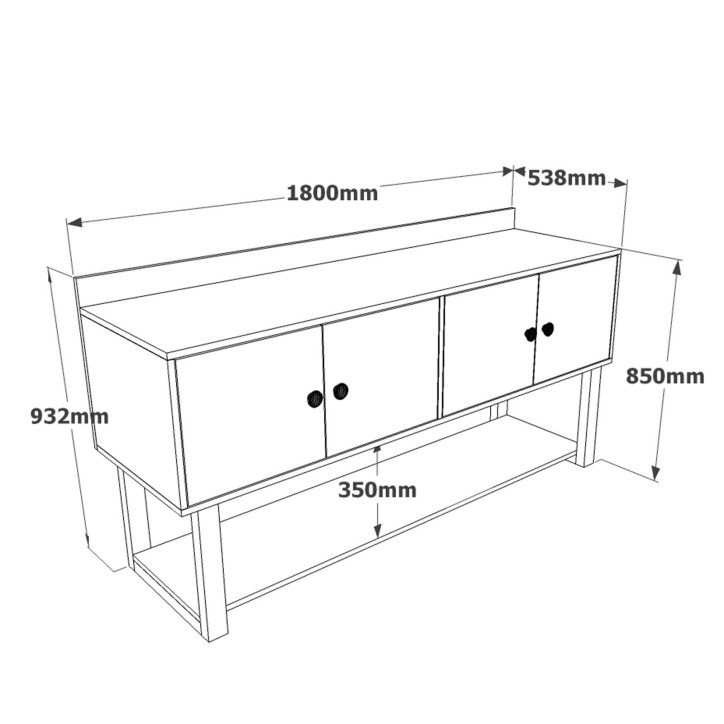 Conjunto de muebles de oficina MN09-BA antracita barroco