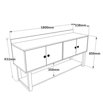 Conjunto de muebles de oficina MN09-BA antracita barroco - 956LCS3415