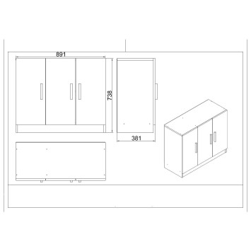 Conjunto de muebles de oficina VO17-BA antracita barroco - 956LCS3405