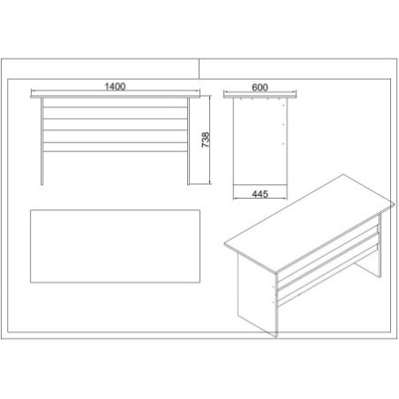 Conjunto de muebles de oficina VO17-OB roble negro