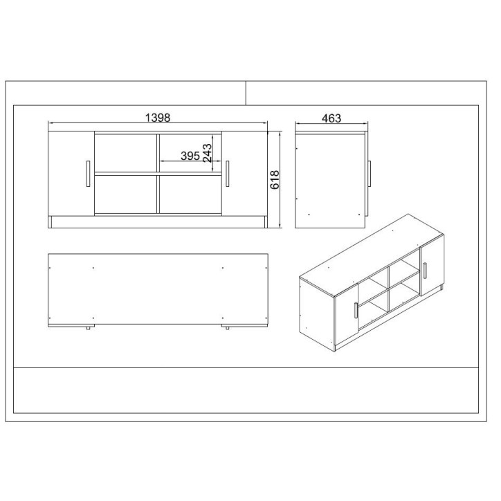 Conjunto de muebles de oficina VO17-OB roble negro