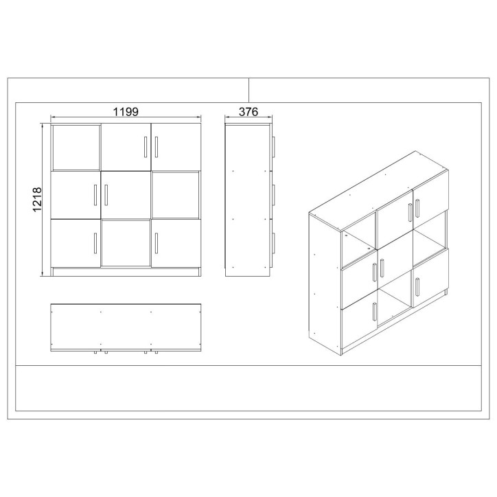 Conjunto de muebles de oficina VO18-BA antracita barroco