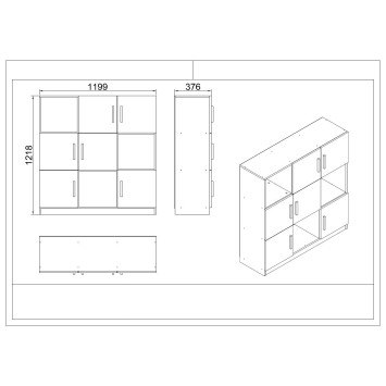 Conjunto de muebles de oficina VO18-BA antracita barroco - 956LCS3408