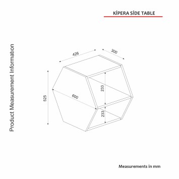 Mesa auxiliar Kipera roble negro - 804TRH2852