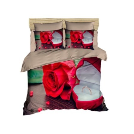 Conjunto funda de edredón King 202 verde beige rojo