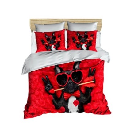 Conjunto funda de edredón King 212 negro blanco rojo