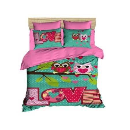 Conjunto funda de edredón King 213 verde turquesa rosa