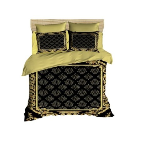 Conjunto funda de edredón King 3D6 oro negro