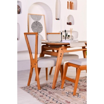 Set mesa y sillas (4 piezas) Palace (2S-2B) crema roble - 998VOW1172