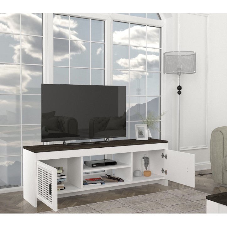 Mueble TV Done marrón oscuro blanco