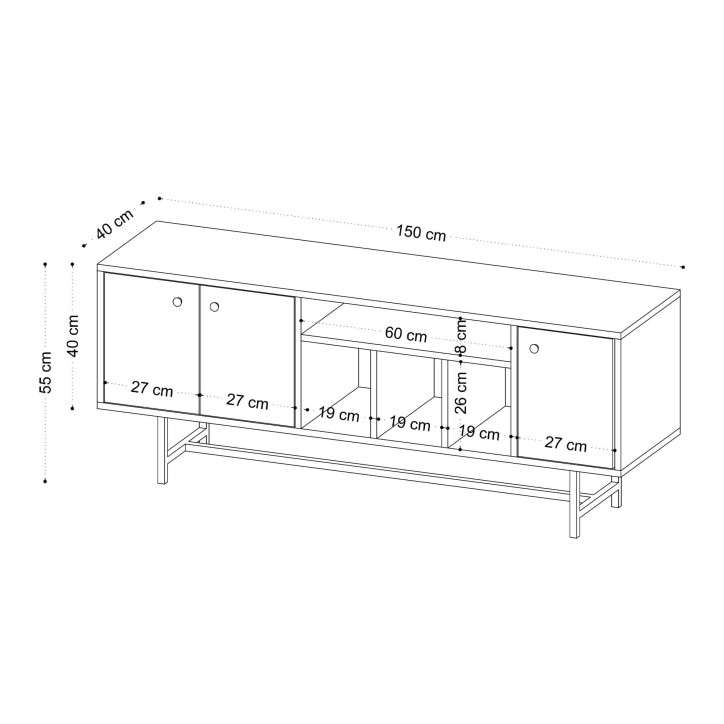 Mueble TV Lucas V2 roble negro