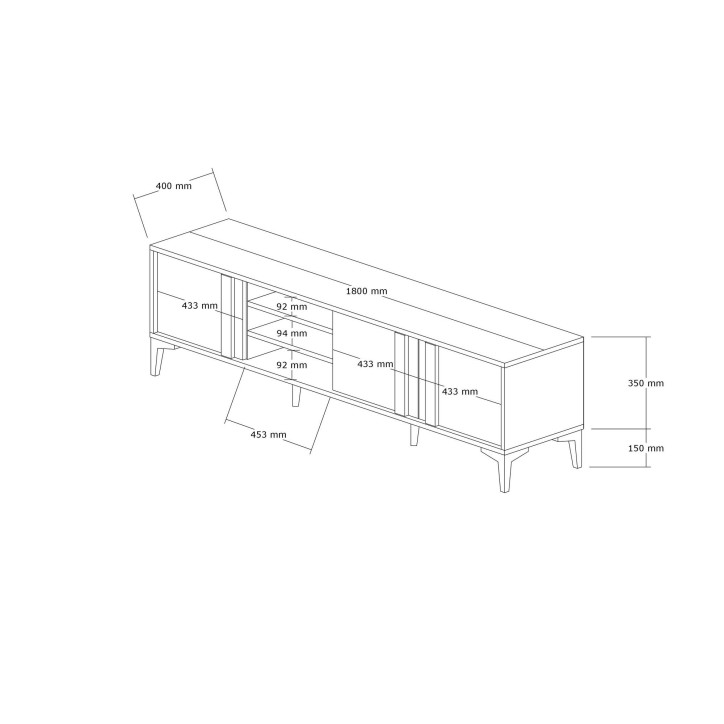 Mueble TV Mengü antracita atlántico