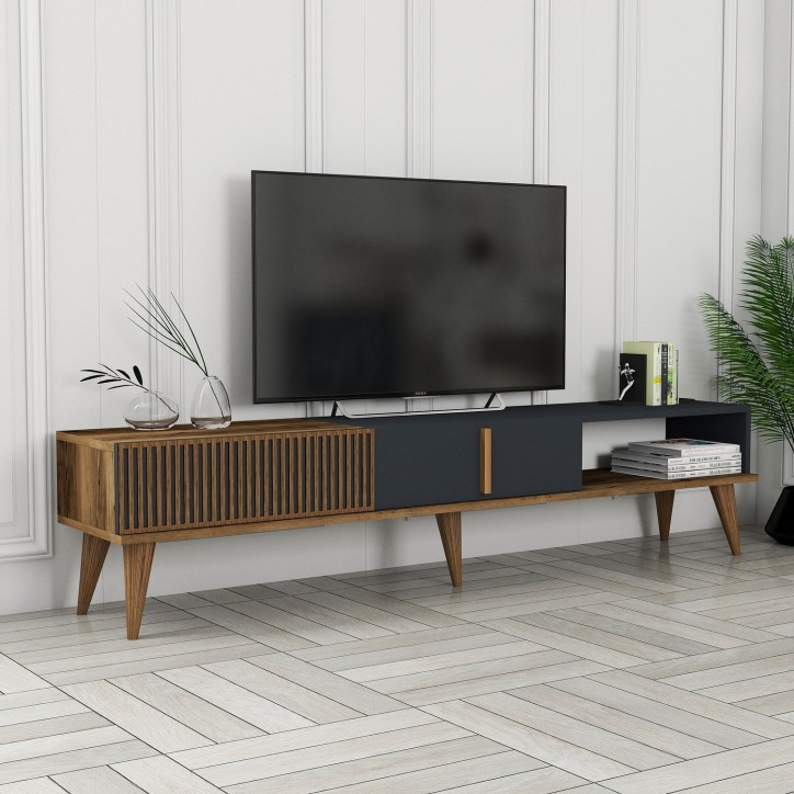 Mueble TV Milan Alt antracita nogal