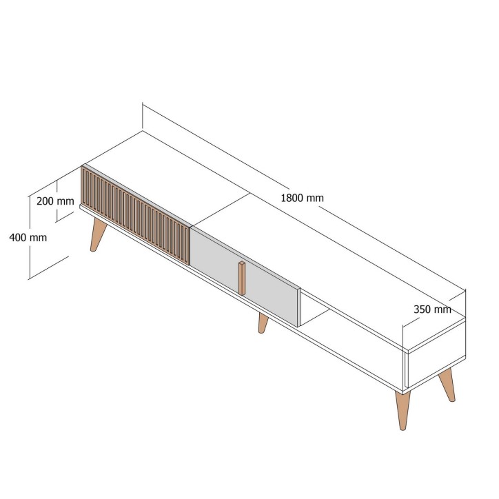 Mueble TV Milan Alt antracita nogal