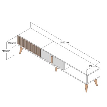 Mueble TV Milan Alt antracita nogal - 845HCT3108