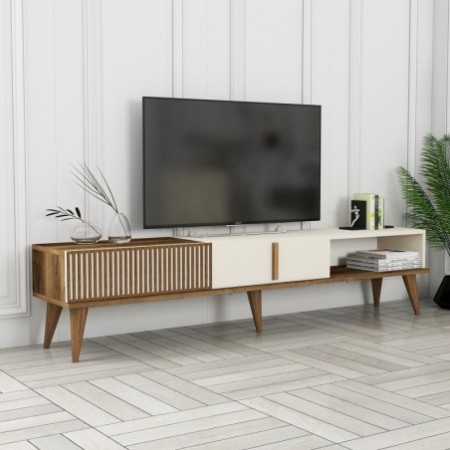 Mueble TV Milan Alt crema nogal