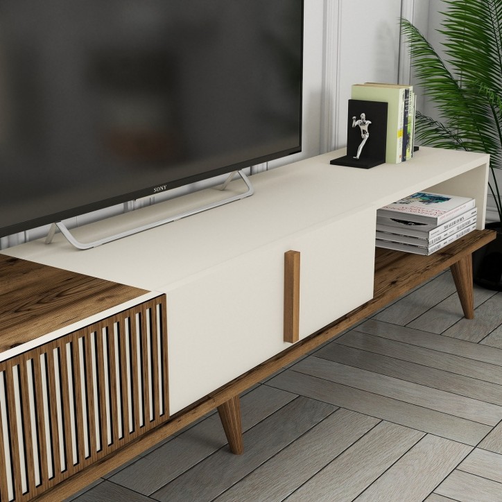 Mueble TV Milan Alt crema nogal