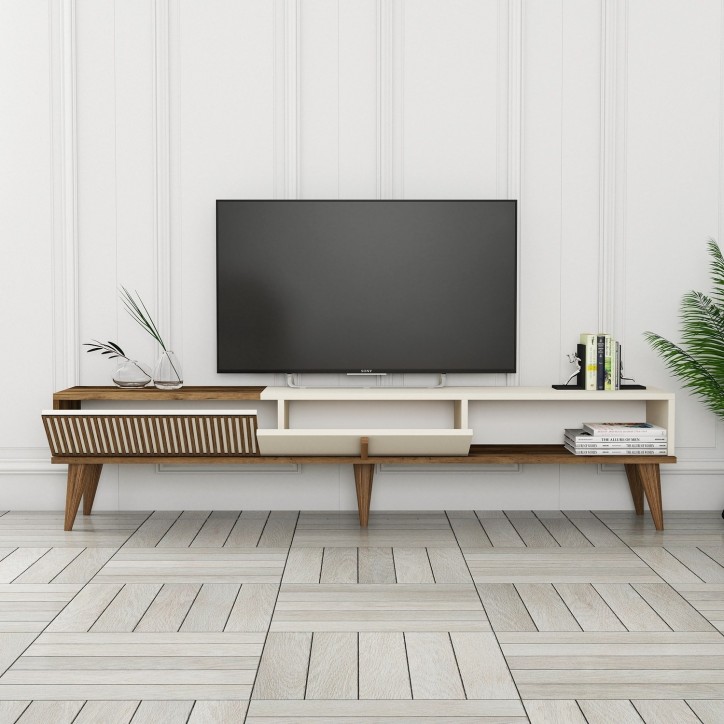 Mueble TV Milan Alt crema nogal