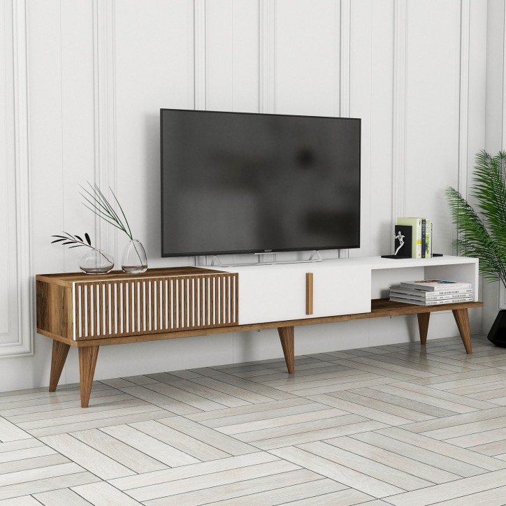 Mueble TV Milan Alt blanco nogal