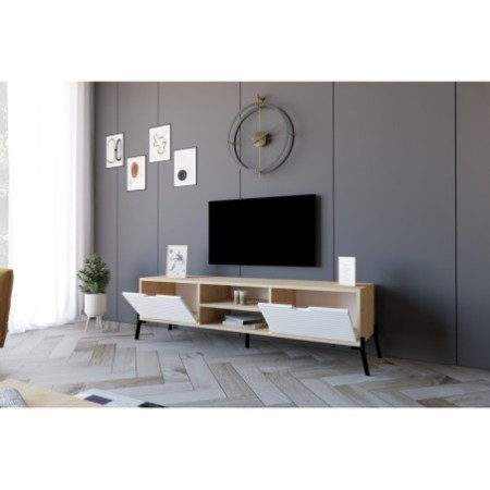 Mueble TV Nost zafiro roble blanco