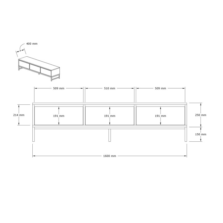 Mueble TV Sahra zafiro antracita negro