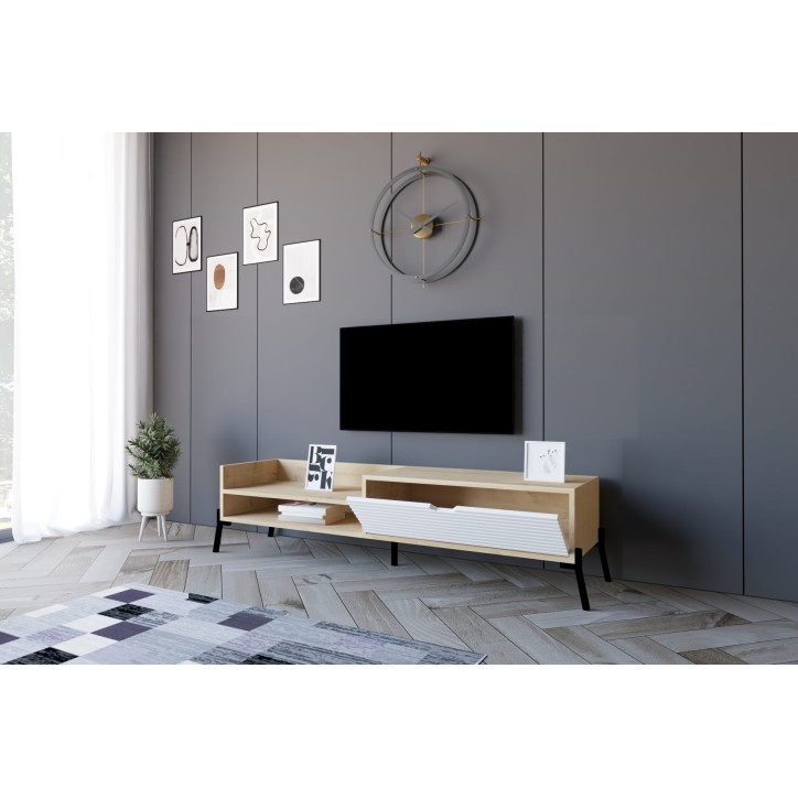 Mueble TV Trezza zafiro roble blanco