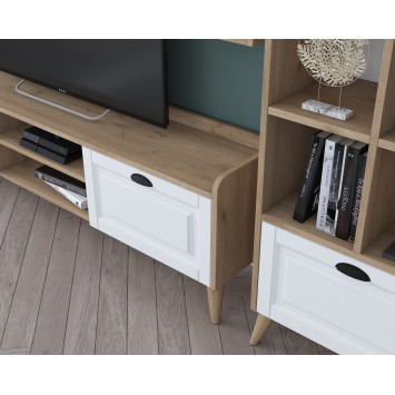 Mueble TV con estante AA101-2555 nogal blanco - 543WRN1510