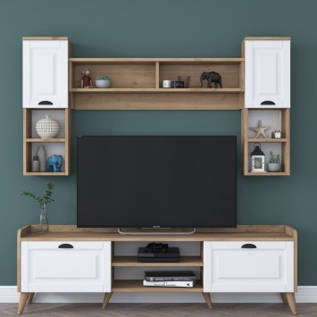 Mueble TV con estante AA101-2559 nogal blanco - 543WRN1513