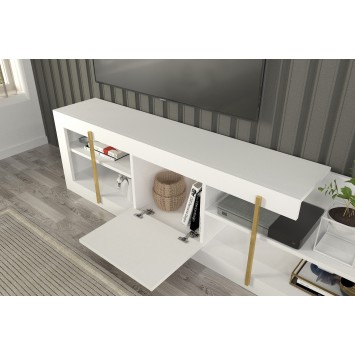 Mueble TV con estante Cascade blanco - 804TRH3080