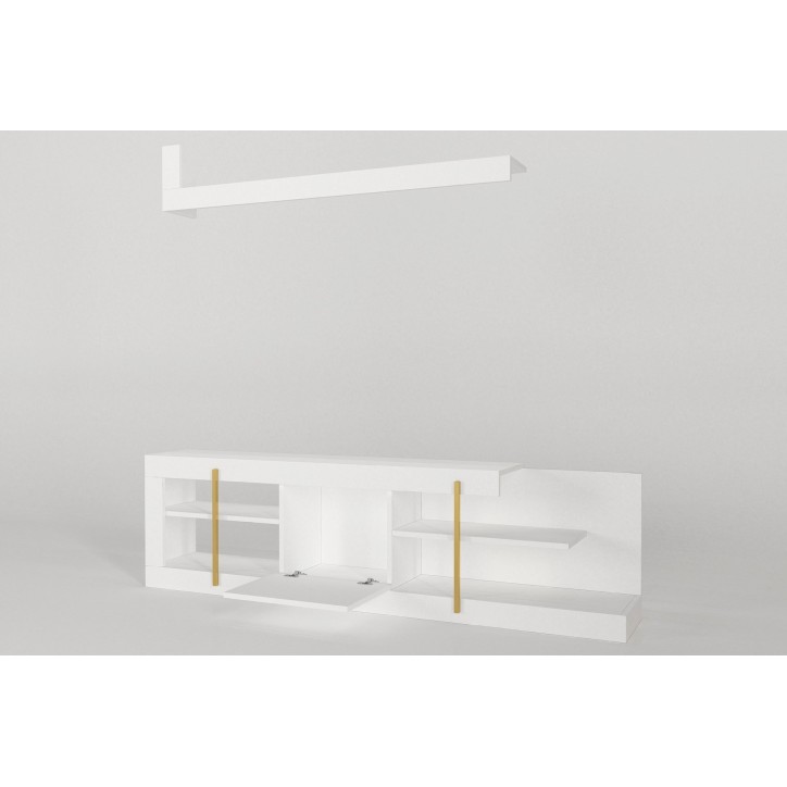 Mueble TV con estante Cascade blanco