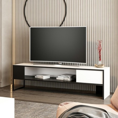 Mueble TV con estante Concord blanco negro