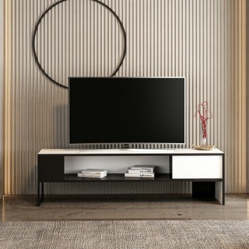 Mueble TV con estante Concord blanco negro - 506MNR1109