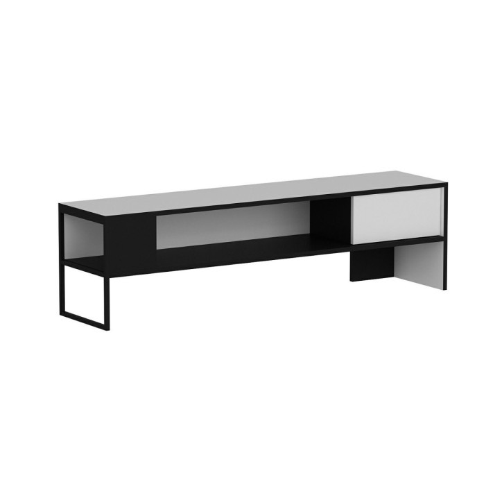 Mueble TV con estante Concord blanco negro