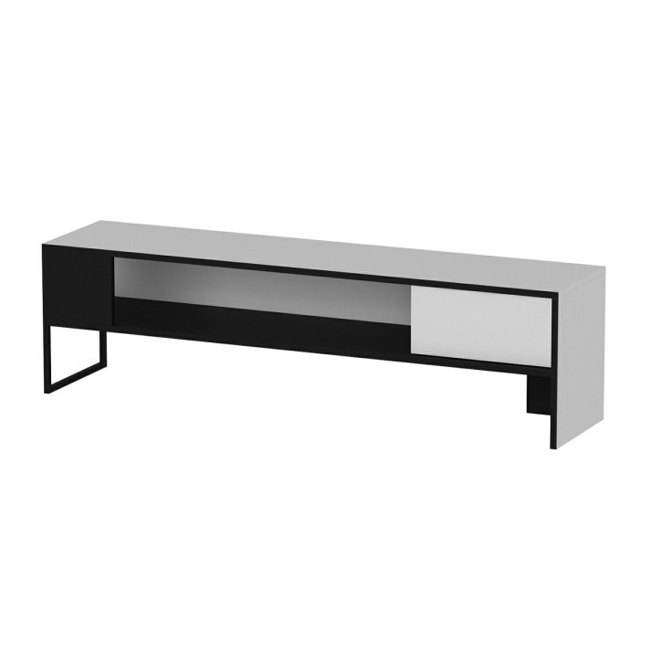 Mueble TV con estante Concord blanco negro