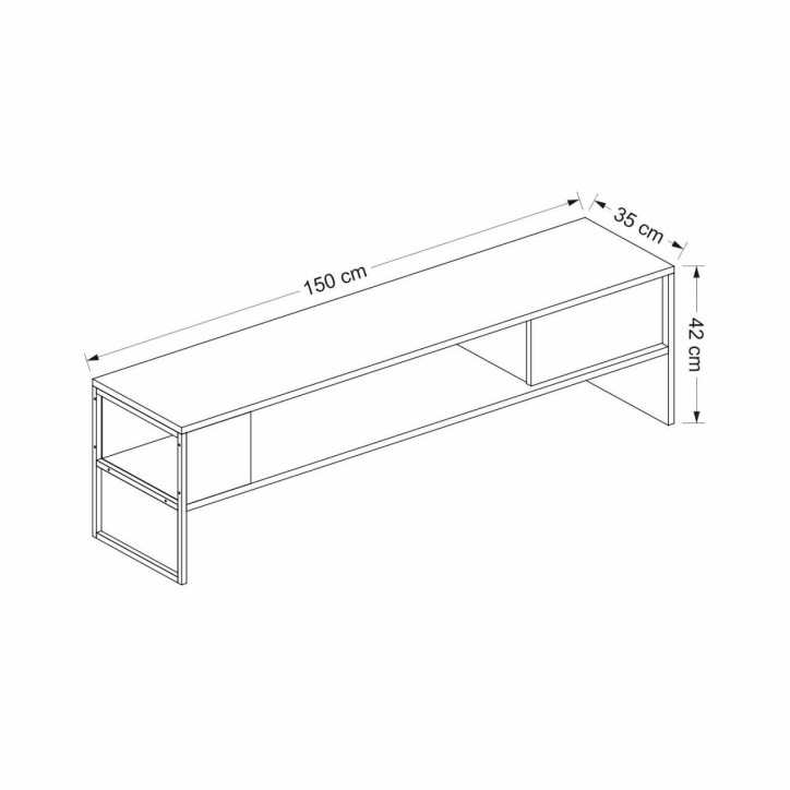 Mueble TV con estante Concord blanco negro