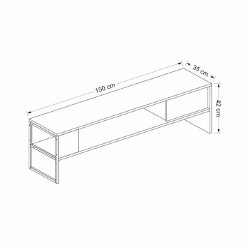 Mueble TV con estante Concord blanco negro - 506MNR1109