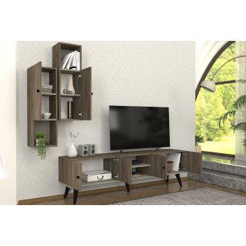 Mueble TV con estante Dalia nogal - 804TRH3082