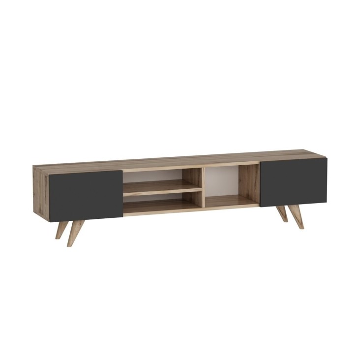 Mueble TV con estante Dore roble negro