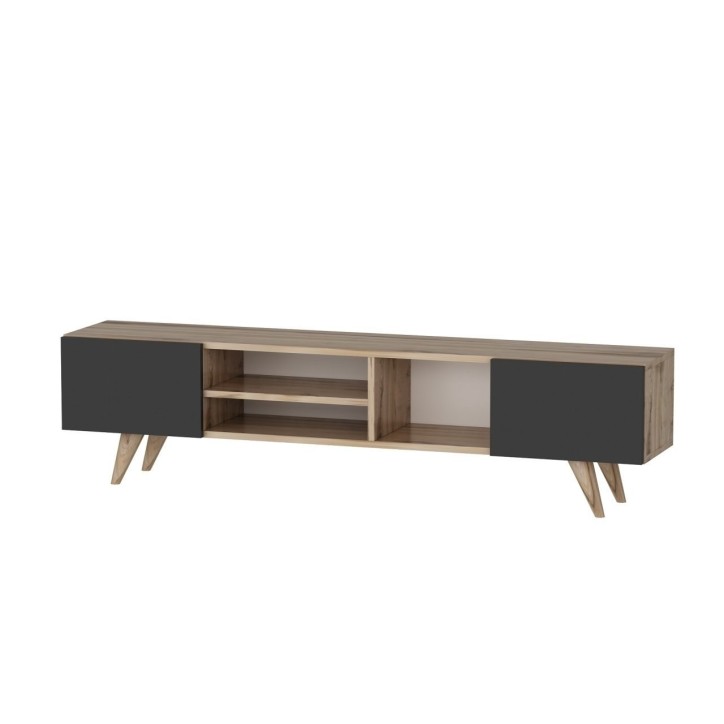 Mueble TV con estante Dore roble negro