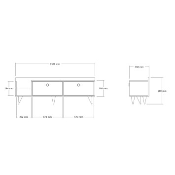 Mueble TV con estante Heflin antracita - 495SSE1614