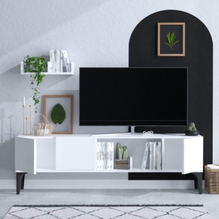 Mueble TV con estante Hubbl DEC0076 blanco