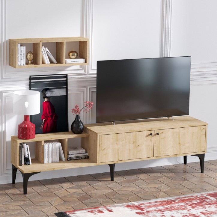 Mueble TV con estante Justo roble