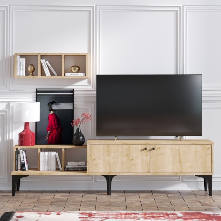 Mueble TV con estante Justo roble