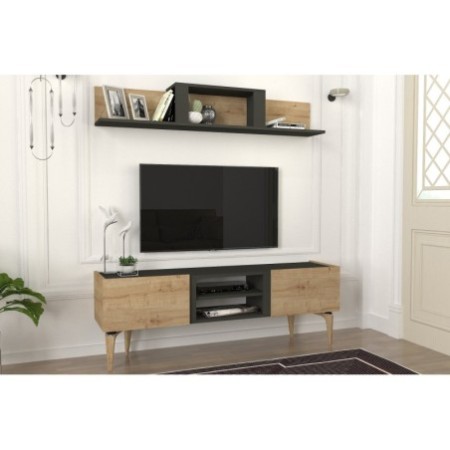 Mueble TV con estante Kipera roble