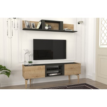 Mueble TV con estante Kipera roble - 804TRH3079