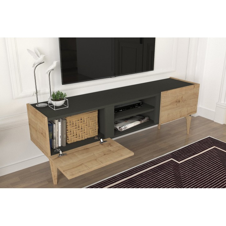 Mueble TV con estante Kipera roble