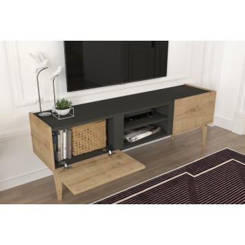 Mueble TV con estante Kipera roble - 804TRH3079