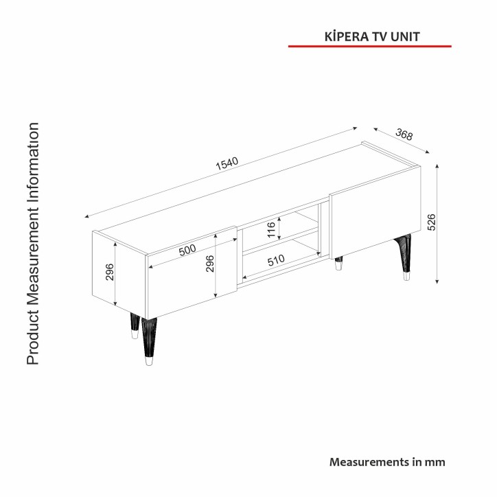 Mueble TV con estante Kipera roble